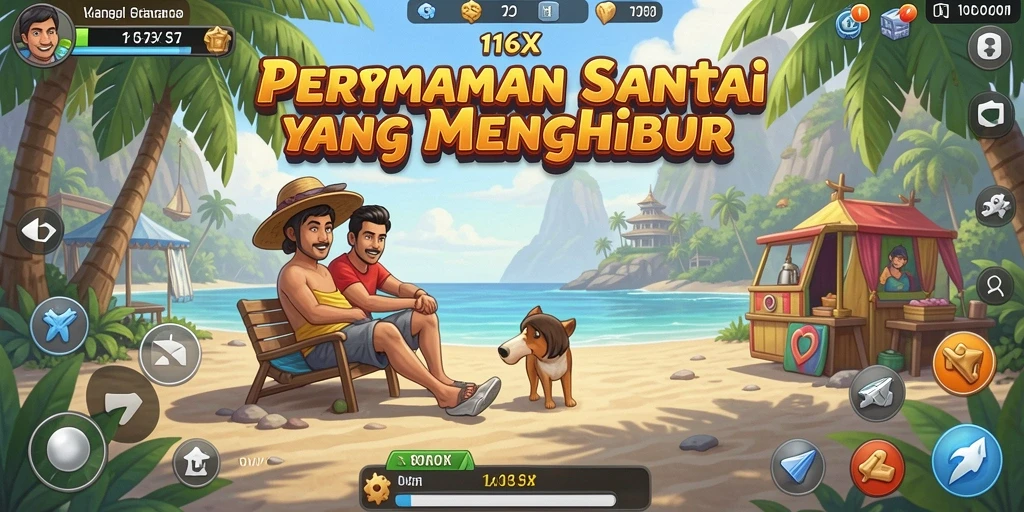 Tangkapan layar gameplay 116X yang ceria dan menghibur.