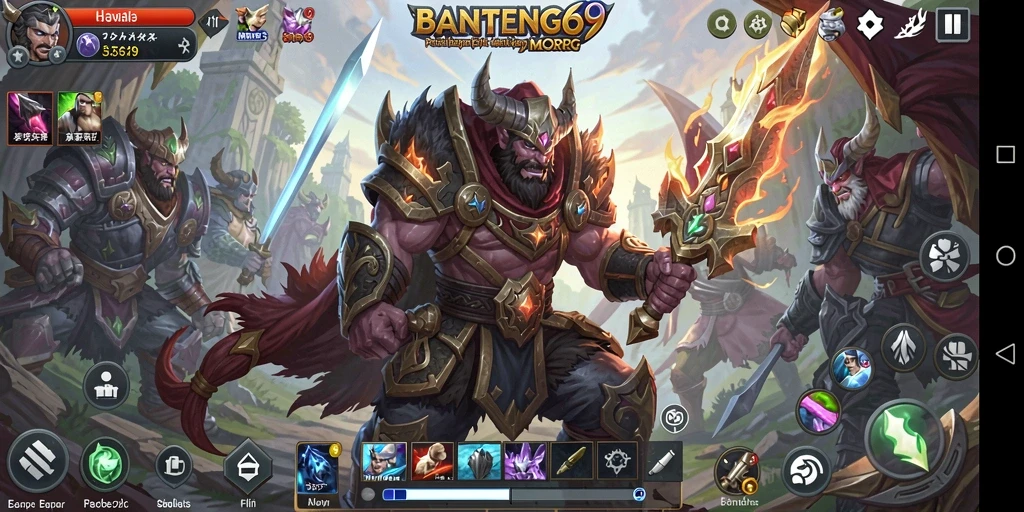 Screenshot utama BANTENG69 yang menampilkan suasana petualangan MMORPG yang mendebarkan.