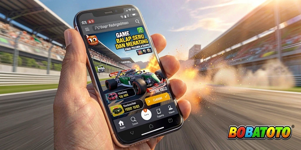 Gameplay BOBATOTO yang mendebarkan di trek balapan.