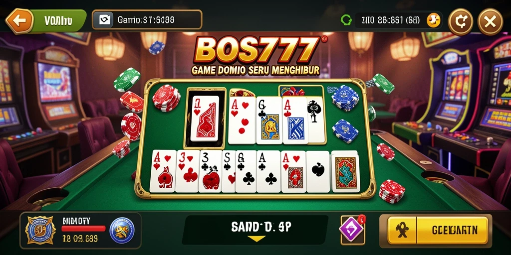 Tampilan gameplay Domino yang menarik dalam BOS777.