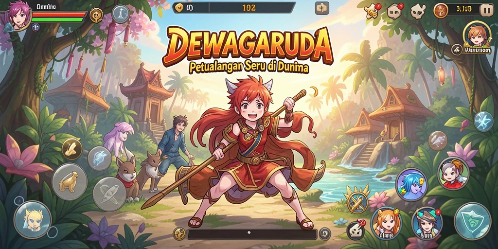 Tampilan gameplay seru di dunia Anime DEWAGARUDA.