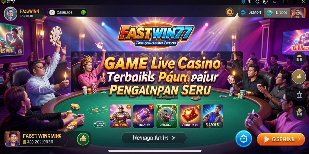 Tampilan screenshot gameplay Live Casino FASTWIN77 yang menegangkan.