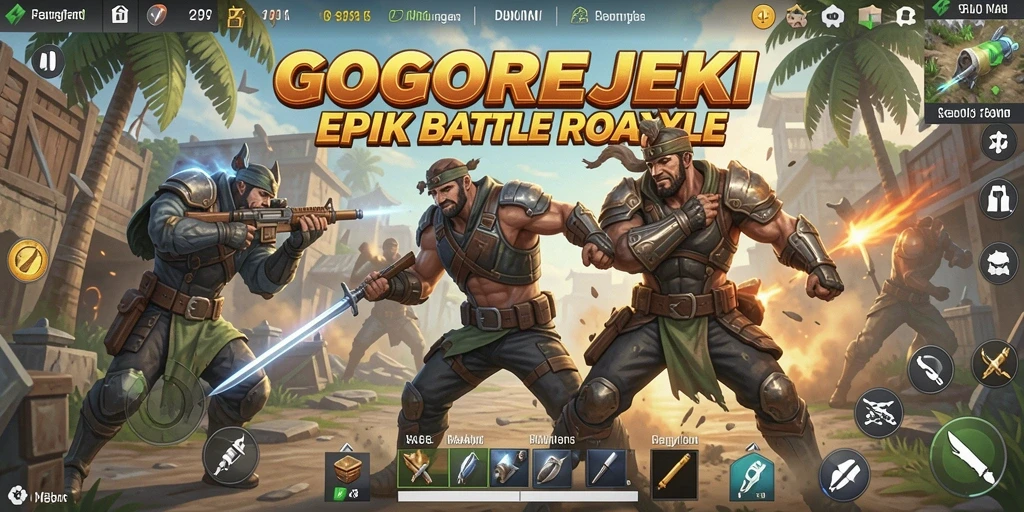 Tampilan gameplay GOGOREJEKI dengan aksi Battle Royale yang menegangkan.