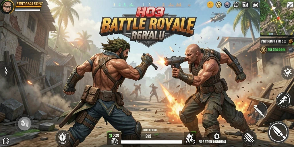 Tampilan gameplay seru HO3 di arena Battle Royale.