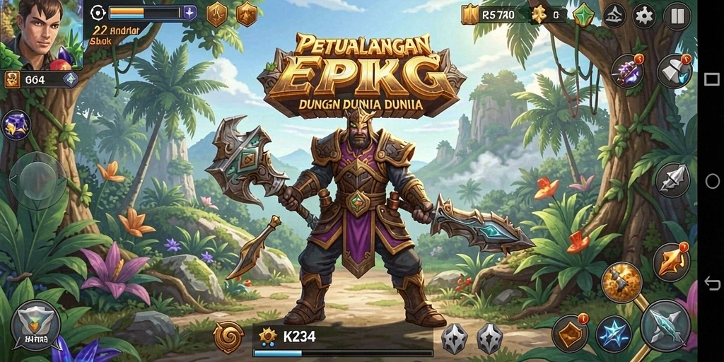 Tampilan gameplay K234 menampilkan aksi mendebarkan dalam petualangan RPG.