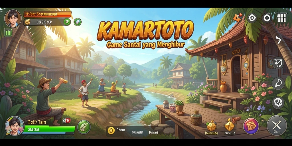 Tampilan gameplay KAMARTOTO yang ceria dan menghibur.