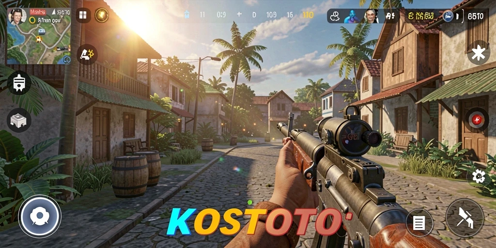 Tampilan gameplay KOSTOTO yang menarik dan interaktif dalam simulasi.