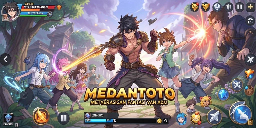 Tangkapan layar menampilkan aksi seru dalam game Anime MEDANTOTO.