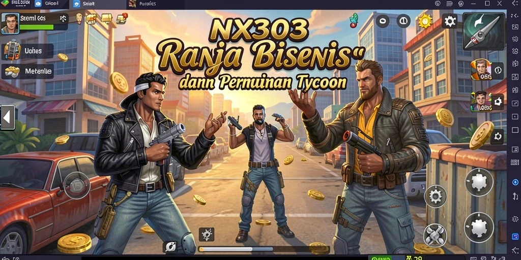 Screenshot gameplay NX303 menampilkan momen seru membangun kerajaan bisnis.