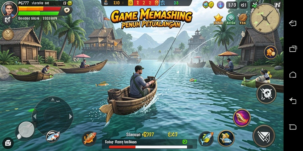 Screenshot gameplay PG777 yang menampilkan petualangan memancing yang seru.