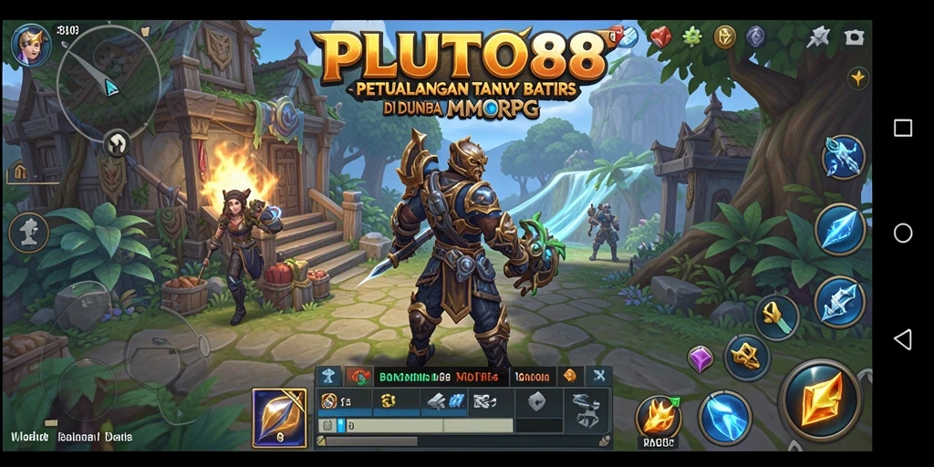 Tampilan aksi seru dari gameplay MMORPG di PLUTO88.