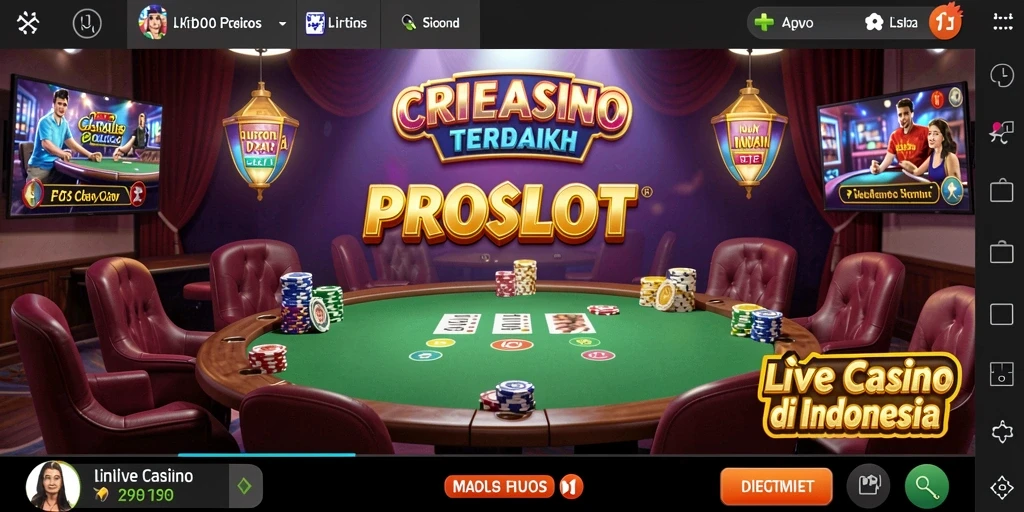 Tampilan gameplay Live Casino PROSLOT yang mendebarkan dan interaktif.
