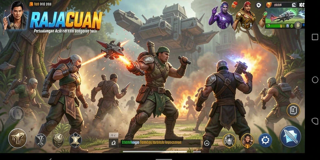 Tampilan gameplay RAJACUAN yang mendebarkan dan penuh aksi.