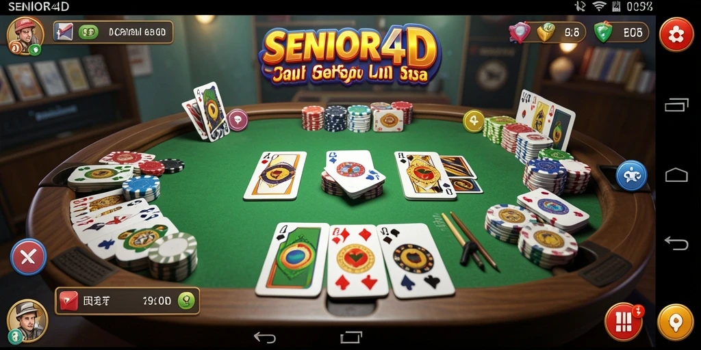 Tampilan gameplay Gaple yang seru dan interaktif di SENIOR4D.