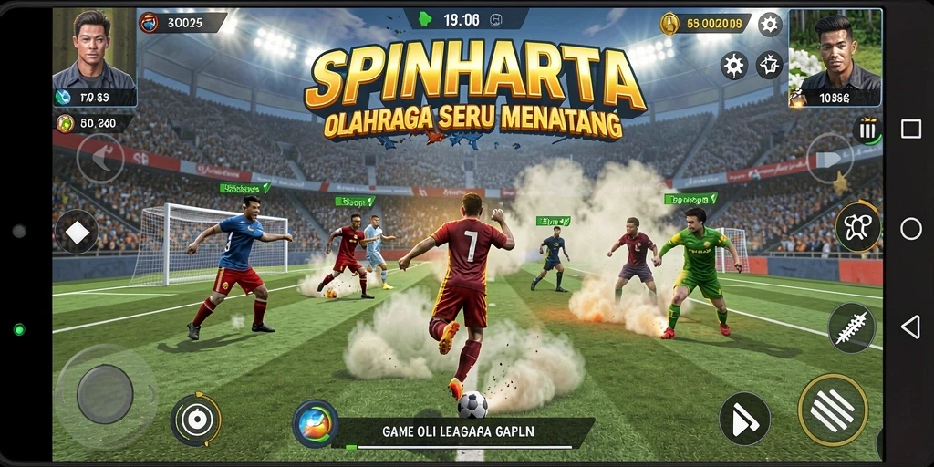 Gambaran menarik gameplay <strong>SPINHARTA</strong> dengan aksi olahraga seru.